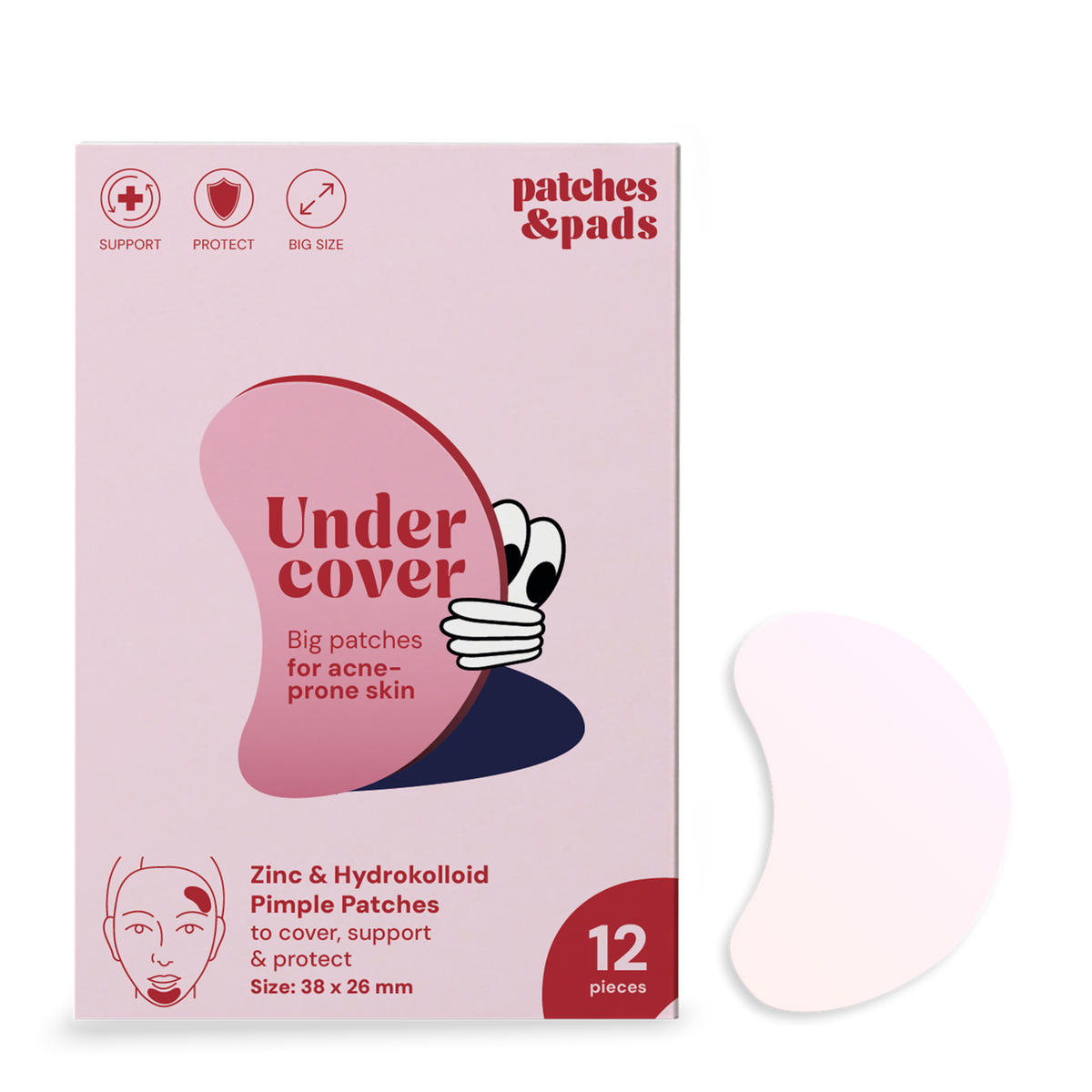 patches&pads™ Pimple Patches Undercover mit Zink-PCA